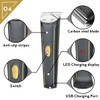 Kemei USB Carved Carbon Steel Blade With Hair Salon Push White USB Rechargeable Carved Hair Clipper
