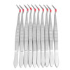 10Pcs 6inch Stainless Steel Dental Tweezers Surgical Lab Instruments Dentistry Tool