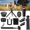 All in1 Phone Camera Lens 12X Telescope Selfie Stick Tripod bluetooth Remote Kit