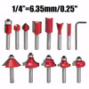 12pcs Woodworking Router Bit Cutter Tungsten Carbide Rotary Tool Set