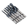 Drillpro HRC89 M3-M10 Combination Drill Tap Bit Set TiAlN Coated Deburr Countersink Drill Bits