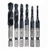 Drillpro HRC89 M3-M10 Combination Drill Tap Bit Set TiAlN Coated Deburr Countersink Drill Bits