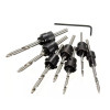 7pcs 1/8 to 7/32 Inch HSS Countersink Drills Bit Reamer Set Woodworking Chamfer