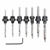 7pcs 1/8 to 7/32 Inch HSS Countersink Drills Bit Reamer Set Woodworking Chamfer