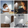 USB LED Reading Light Clip-on Clamp Bed Table Desk Lamp Night Light