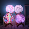 3D Printing Moon Lamp Christmas Decorations Space LED Night Light Remote Control USB Rechargeable Gift