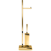 DWBA Standing Chrome / Gold / Satin Nickel Toilet Paper Roll Holder & Toilet Brush Bowl Holder Set DWBA Standing Chrome / Gold / Satin Nickel Toilet Paper Roll Holder & Toilet Brush Bowl Holder Set