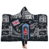 Flag of the United States UK Hooded Blankets Sherpa Fleece Ocean Blue Wearable Plush Throw Blankets