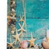 3x5FT Summer Beach Shell Blue Wood Wall Photography Backdrop Background Studio Prop