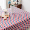Cotton and Linen Simple Pastoral Tablecloth Geometric Tectangular Table Cover with Color Stripes Simple Geometric Tablecloth Color Stripe Cotton Pastoral Rectangle Table Cloth