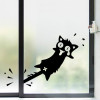 Honana Cartoon Clip to The Tail of A Cat Wall Sticker for Home Decor PVC Decals Doors Windows Car Stickers Black Cat Clip Tail Pattern Vinyl Wall Art Decals for Kitchen Cabinet Car Door DIY Stickers