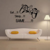 Creative Art Game Handle Wall Stickers "EAT SLEEP GAME" Black Vinyl Removable Printed Game Lovers Bedroom Wall Stickers Hot Play Game Handle Living Room Bedroom Personality Decoration Wall Stickers