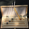 4 PCS Alcohol Concentration Meter Measuring Tool Tester With Thermometer Wine Vodka Whiskey Hydrometer Testeing Bar Set