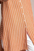 Vertical Striped Buttoned Tile Hijab Tunic  Autumn Spring Long Plaid Shirt Women Casual White Long Sleeve Pocket Button Up