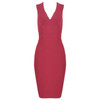 BEAUKEY Summer Women Bandage Dress Vestidos 2020 Red Orange Tank Sexy Deep V-Neck Sleeveless Bodycon Celebrity Runway Party Dres