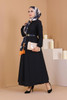 Gathered Sleeve Hijab Dress Dubai Abaya Muslim Sets Fashion Abayas for Vestidos Musluman Dress Women Kaftan Musulman Hijab Robe