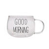 Coffee Glass Mug Black White Letter Milk Tea Coffee Cup Cocktail Glass Crystal Transparent Mugs Handle Drinkware Couple Gifts