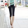 Hot Women Summer Casual Ladies Women's Slim Stretch Female Leggings Pants Crops Skinny Knee Elastic Calf Length Pencil Capris