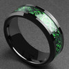 Domineering Man Ring Red Green Carbon Fiber Black Dragon Inlay Comfort Fit Stainless steel Rings for Men Wedding Band Ring