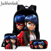 Jackherelook Girls School Bags Cartoon Ladybug Girl Print Primary Children Backpack School Women Rucksack Plecak Mochila Escolar