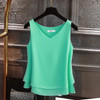 2019 Fashion Brand Women's blouse Summer sleeveless Chiffon shirt Solid  V-neck Casual blouse Plus Size 4XL Loose Female Top 2019 Fashion Brand Women's blouse Summer sleeveless Chiffon shirt Solid  V-neck Casual blouse Plus Size 4XL Loose Female Top
