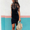 2019 Summer Short Sleeve Bodycon Irregular Dress Large Size Sexy Women Mini Boho Dresses Elegant Female Casual Beach Dress