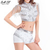 Sexy White diamond silver Sequins bodysuit women two Piece Playsuits body streetwear luxury Nightclub Party show jumpsuit short Sexy White diamond silver Sequins bodysuit women two Piece Playsuits body streetwear luxury Nightclub Party show jumpsuit short
