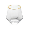 Geometry Whiskey Glass Diamond Crystal Glass Cup Golden Rim Transparent Coffee Milk Tea Mug Home Bar Drinkware Couple Glass Cup