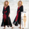 2020 New Plus Size Women Summer Beach Wear Kaftan Maxi Dress Cotton Tunic Bohemian Printed Batwing Sleeve Long Dress Sarong N773