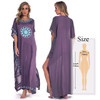 2020 New Plus Size Women Summer Beach Wear Kaftan Maxi Dress Cotton Tunic Bohemian Printed Batwing Sleeve Long Dress Sarong N773