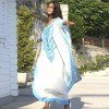 2020 New Plus Size Women Summer Beach Wear Kaftan Maxi Dress Cotton Tunic Bohemian Printed Batwing Sleeve Long Dress Sarong N773