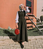 Arab Turkish Muslim Sleeveless Dress Women Belt Slim Long Vest Dress Dubai Kimono Robe Caftan Maxi Party Dress Islamic Clothing