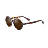 Round Women Polarized Sunglasses Brown/Black/White Frame UV400 Famale Driving Glasses With Box