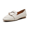 JK Cow Split Flats Women Round Toe Flat With Footwear Loafers Shoes Metal Decoration Female Shoes Woman 2019 New Spring