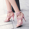 Summer Lattice Gladiator Sandals Women Sexy Thin High Heels Pumps Open Toe Party Dress Shoes Female 2019