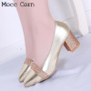 Gold Silver Women Dress Shoes High Heel Shiny Pointed Toe Square Heels Wedding Shoes Bride Sexy Woman High Heels Pumps Plus Size