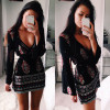 New Hot Women Deep V Neck Bodycon Extra Short Dress Exotic Party Evening Micro Mini Dress
