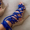 Handmade New arrival Ribbon Lace Up Women Ankle Boots Sexy High Heel Open Toe Cut Out Strappy Gladiator Heels Summer Booties