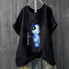 Women Plus Size Cat Short Sleeve T-Shirt
