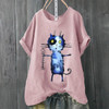 Women Plus Size Cat Short Sleeve T-Shirt