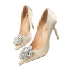 Women Pumps Elegant Rhinestone High Heels Shoes Sexy Thin Pointed Single Shoes