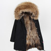 2018 new fashion women luxurious Large raccoon fur collar hooded coat warm Fox fur liner parkas long winter jacket top quality