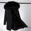 2018 new fashion women luxurious Large raccoon fur collar hooded coat warm Fox fur liner parkas long winter jacket top quality