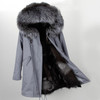 2018 new fashion women luxurious Large raccoon fur collar hooded coat warm Fox fur liner parkas long winter jacket top quality
