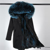 2018 new fashion women luxurious Large raccoon fur collar hooded coat warm Fox fur liner parkas long winter jacket top quality