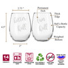 Fun Half & Better Half Hilarious Stemless Couples WineGlass Set of 2 [Because Fun IS Better, Silly Goose!]