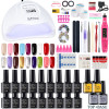 LNWPYH Nail Set UV LED Lamp Dryer With 18/12 pcs Nail Gel Polish Kit Soak Off Manicure Tools Set electric Nail drill Nail Tools