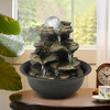 Spinning Orb Cascading Tabletop Fountain