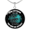 To My Boyfriend Luxury Necklace: Necklace For Boyfriend, Valentine Gift For Boyfriend  548BS