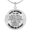 To My Boyfriend Luxury Necklace: Necklace For Boyfriend, Valentine Gift For Boyfriend  548BG
